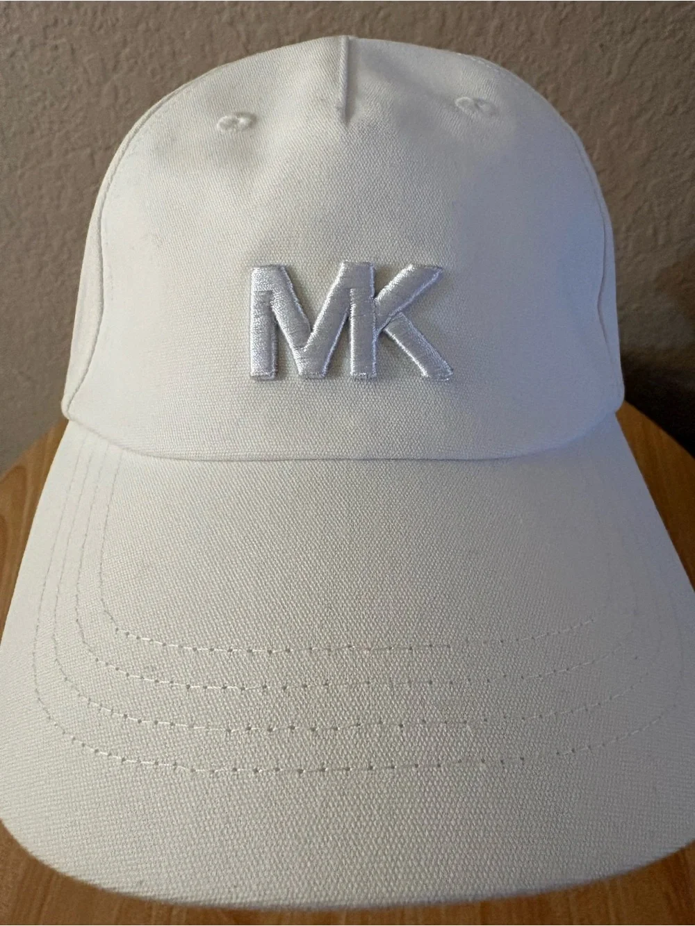 Michael Kors White MK Embroidered Logo Baseball Cap Unisex Adjustable MSRP $78